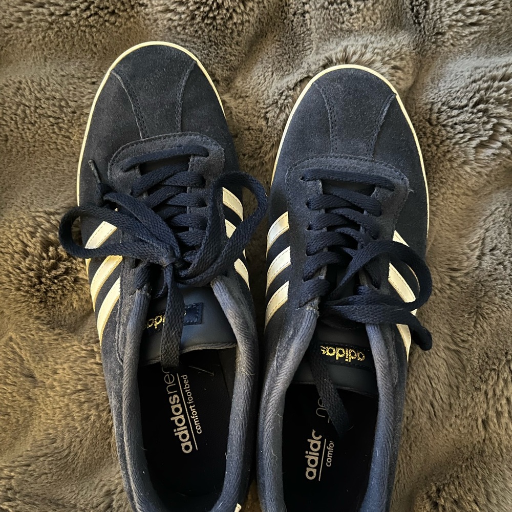 Adidas Neo Blue Shoes with White Accents